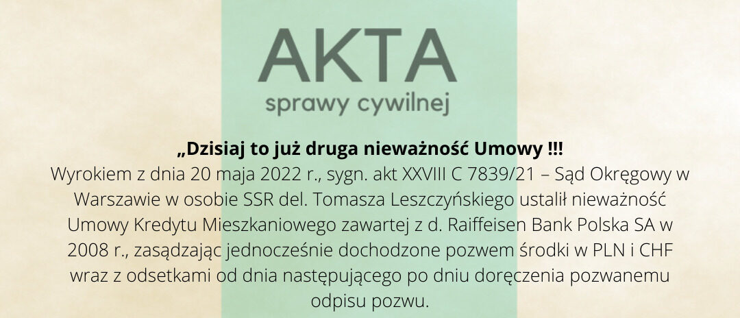 Ilustracja do: Dzisiaj to już druga nieważność Umowy !!!