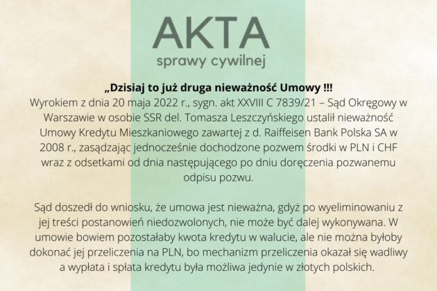 Ilustracja do: Dzisiaj to już druga nieważność Umowy !!!