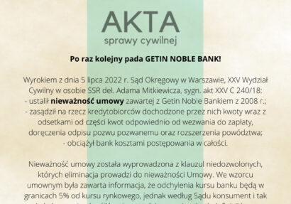 Ilustracja do: Po raz kolejny pada GETIN NOBLE BANK!