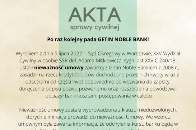 Ilustracja do: Po raz kolejny pada GETIN NOBLE BANK!