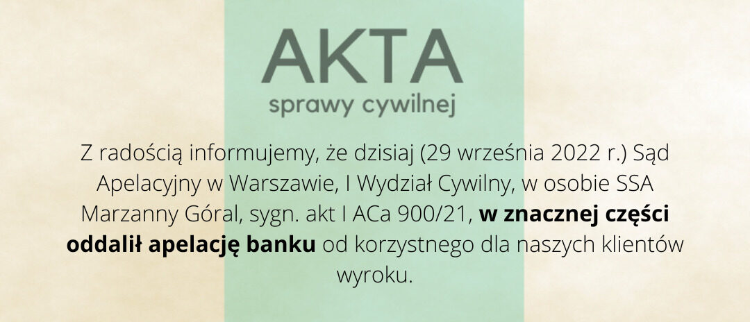 Ilustracja do: Sąd w znacznej części oddalił apelację banku
