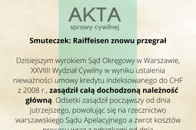 Ilustracja do: Smuteczek: Raiffeisen znowu przegrał