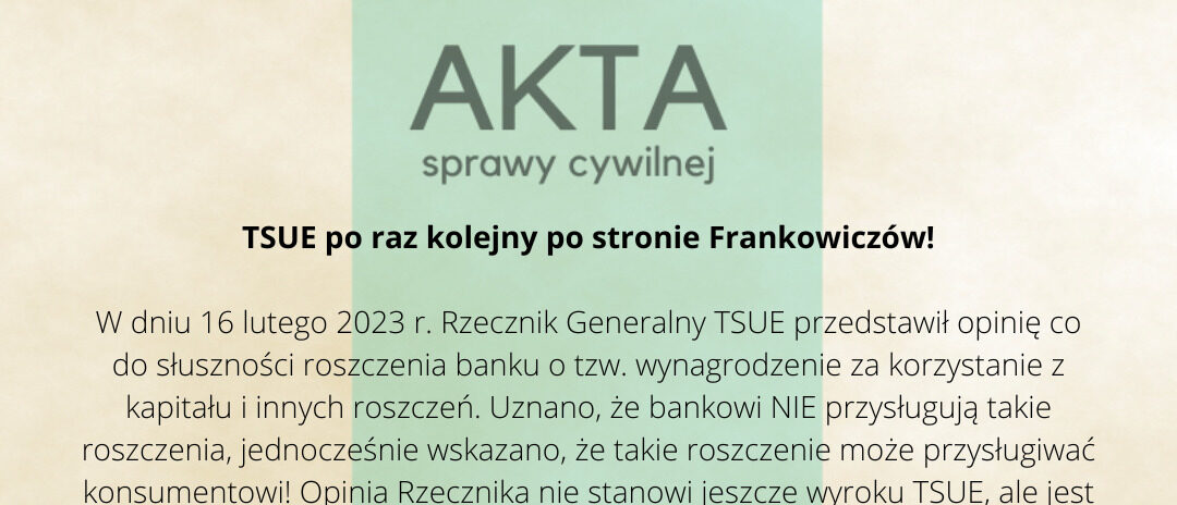 Ilustracja do: TSUE po raz kolejny po stronie Frankowiczów!