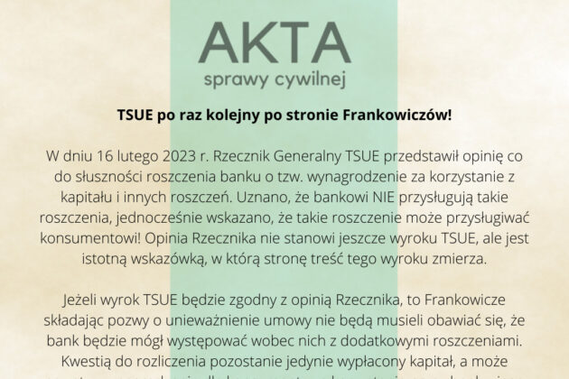 Ilustracja do: TSUE po raz kolejny po stronie Frankowiczów!