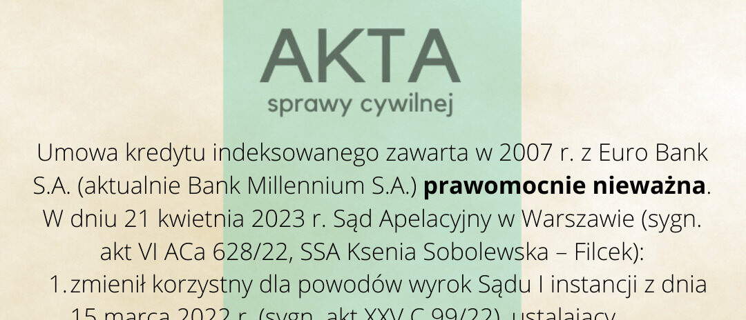 Ilustracja do: Prawomocne unieważnienie umowy kredytu z Euro Bank S.A
