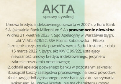 Ilustracja do: Prawomocne unieważnienie umowy kredytu z Euro Bank S.A