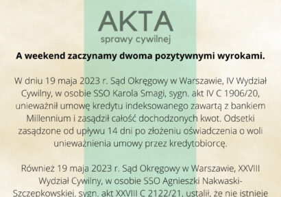 Ilustracja do: A weekend zaczynamy dwoma pozytywnymi wyrokami.