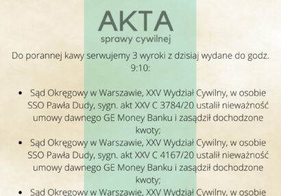 Ilustracja do: Do porannej kawy serwujemy 3 wyroki z dzisiaj wydane do godziny 9:10