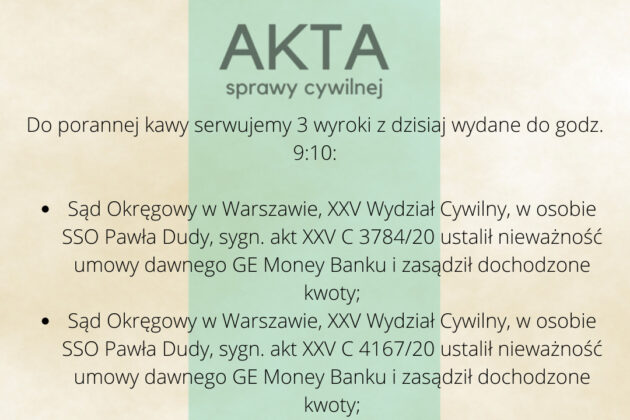 Ilustracja do: Do porannej kawy serwujemy 3 wyroki z dzisiaj wydane do godziny 9:10