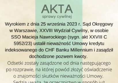 Ilustracja do: Kolejna umowa kredytu indeksowanego uznana za nieważną